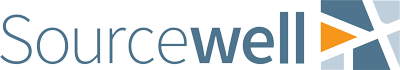 Sourcewell logo with the word 'sourcewell' in blue and a blue/orange geometric emblem to the right.