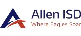 Allen ISD logo with a stylized A and eagle, and the slogan 'Where Eagles Soar'
