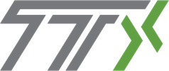 TTX logo with gray stylized letters and a green angular accent on the right.